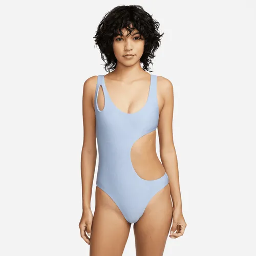Nike Swim Women's Cut-Out One-Piece Swimsuit - Blue - Polyester