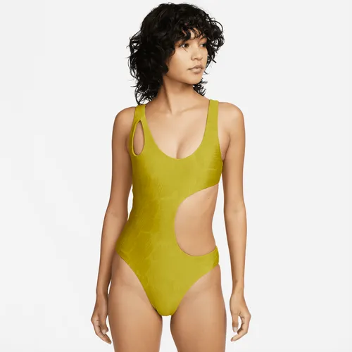 Nike Swim Women's Cut-Out One-Piece Swimsuit - Green - Polyester