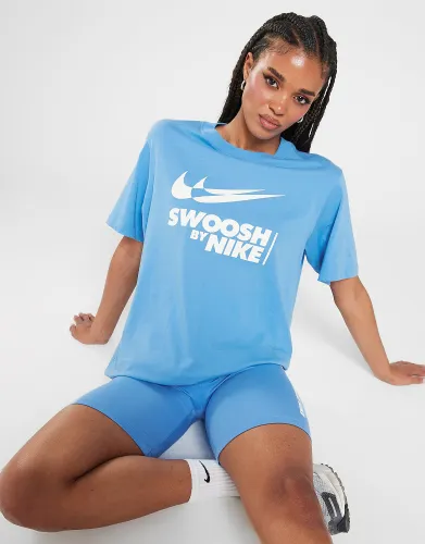 Nike Swoosh Boyfriend T-Shirt - Blue - Womens