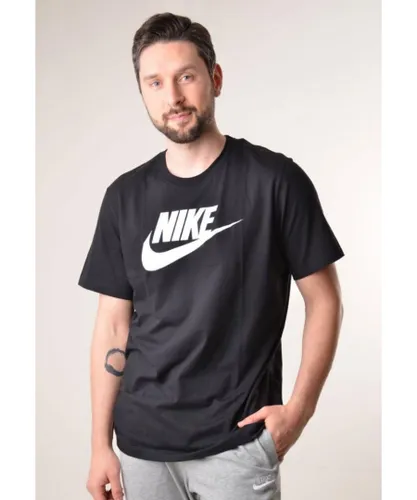 Nike Swoosh Futura Mens T Shirt in Black Jersey