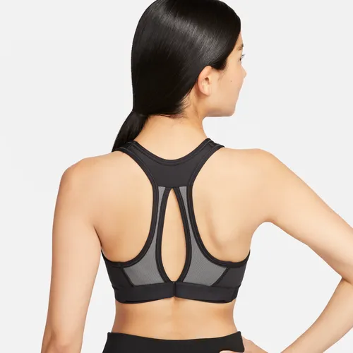 Nike Swoosh High-Support Women's Non-Padded Adjustable Sports Bra - Black - Polyester