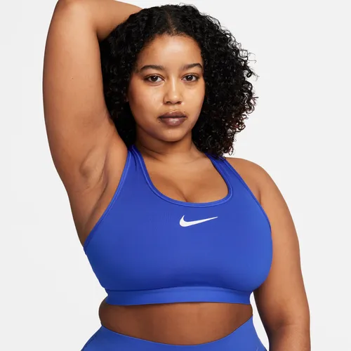 Nike Swoosh High-Support Women's Non-Padded Adjustable Sports Bra - Blue - Polyester