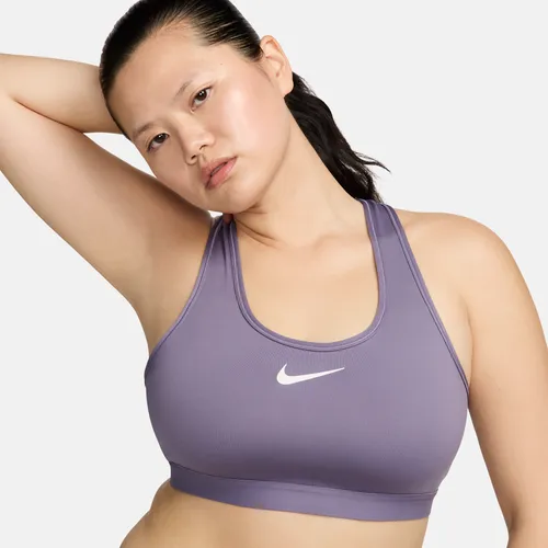 Nike Swoosh High-Support Women's Non-Padded Adjustable Sports Bra - Purple - Polyester