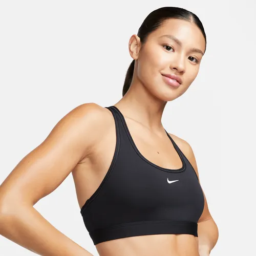 Nike Swoosh Light-Support Women's Non-Padded Sports Bra - Black - Polyester