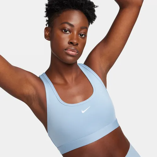 Nike Swoosh Light-Support Women's Non-Padded Sports Bra - Blue - Polyester