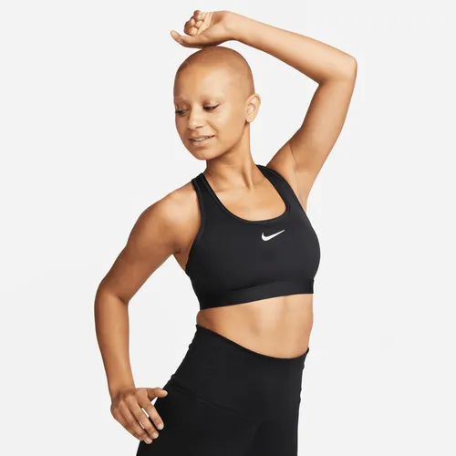 Nike Swoosh Medium-Support Women's Padded Sports Bra - Black - Polyester
