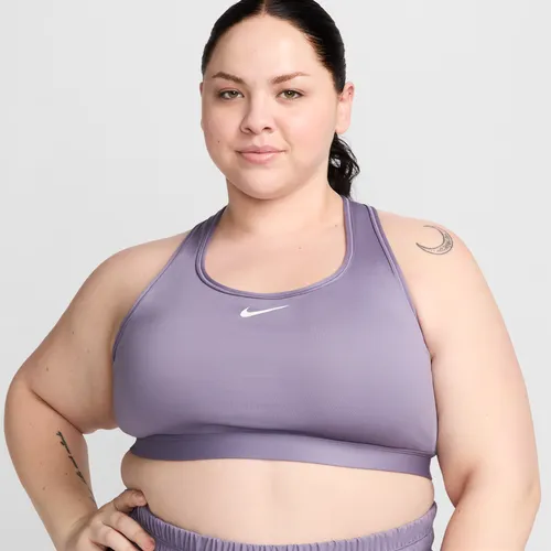 Nike Swoosh Medium-Support Women's Padded Sports Bra - Purple - Polyester