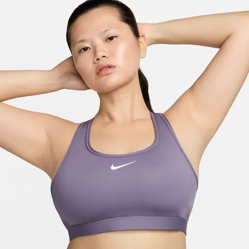 Nike Swoosh Medium-Support Women's Padded Sports Bra - Purple - Polyester