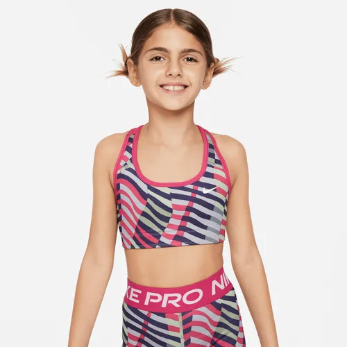 Nike Swoosh Older Kids' (Girls') Reversible Sports Bra - Pink