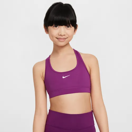 Nike Swoosh Older Kids' (Girls') Sports Bra - Purple - Polyester