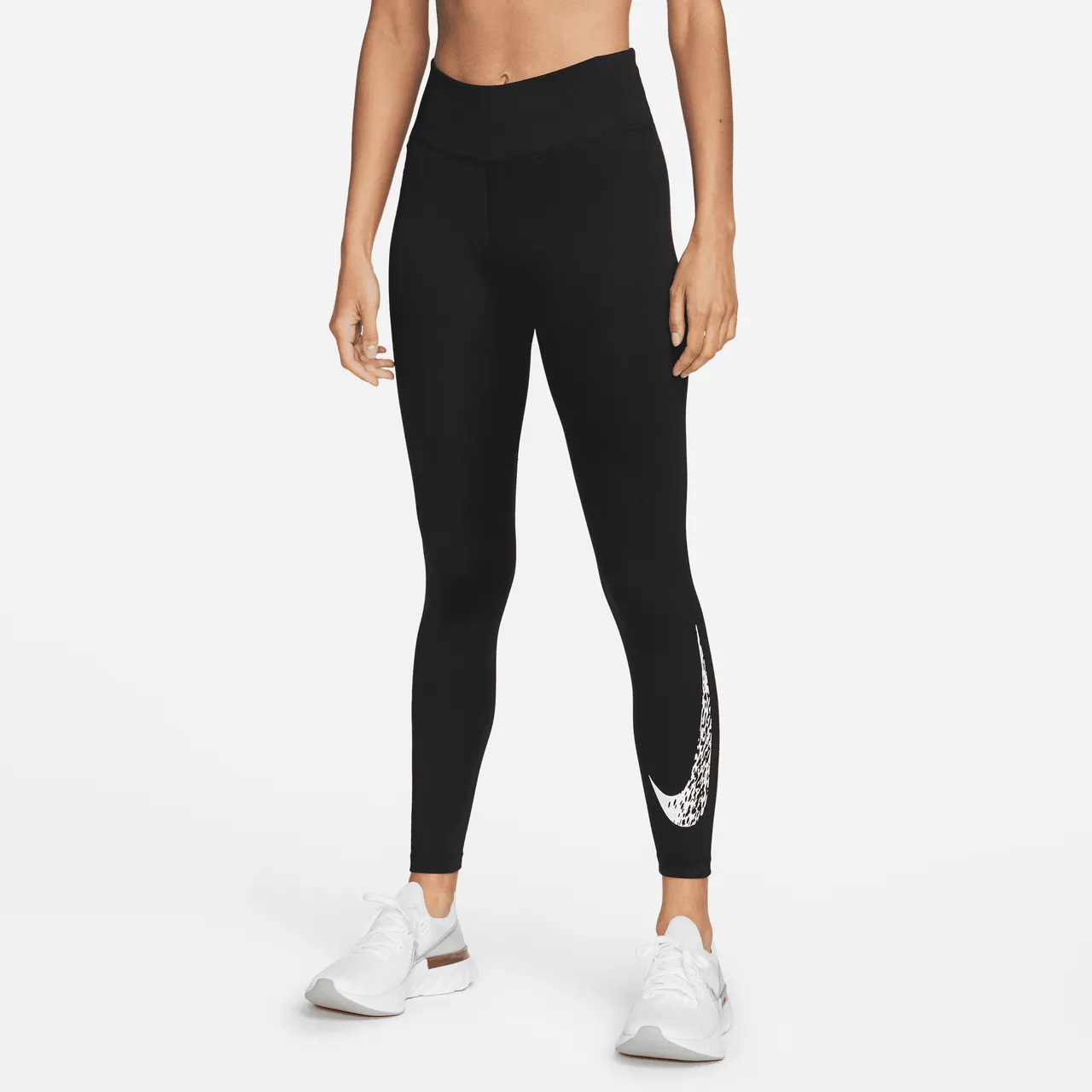 Nike Swoosh Run Women's Mid-Rise 7/8-Length Running Leggings - Black - Polyester