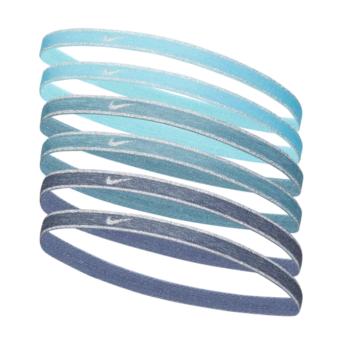 Nike Swoosh Sport Metallic Hairband (6-Pack) - Blue - Polyester
