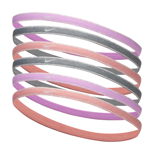 Nike Swoosh Sport Metallic Hairband (6-Pack) - Pink - Polyester
