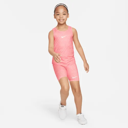 Nike Swoosh Tank Top and Bike Shorts Set Younger Kids' 2-Piece Dri-FIT Set - Pink