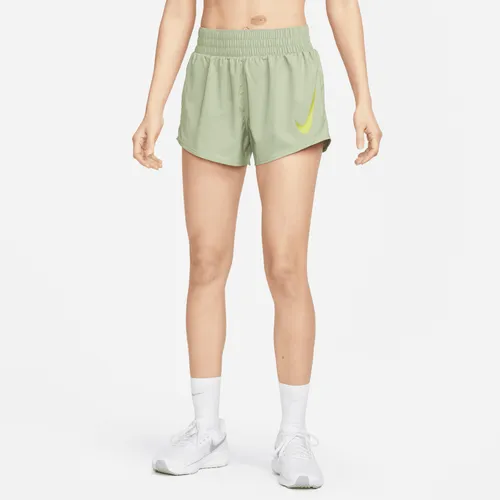 Nike Swoosh Women's Brief-Lined Running Shorts - Green - Polyester