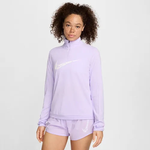 Nike Swoosh Women's Dri-FIT 1/4-Zip Mid Layer - Purple - Polyester