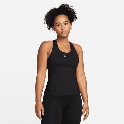 Nike Swoosh Women's Medium-support Padded Sports Bra Tank - Black - Polyester