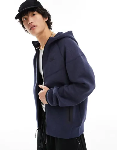 Nike Tech Fleece full zip hoodie in navy-Grey