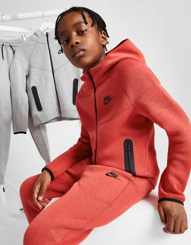 Nike Tech Fleece Full Zip Hoodie Junior - Light University Red Heather - Kids