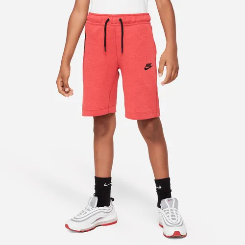 Nike Tech Fleece Older Kids' (Boys') Shorts - Red - Cotton