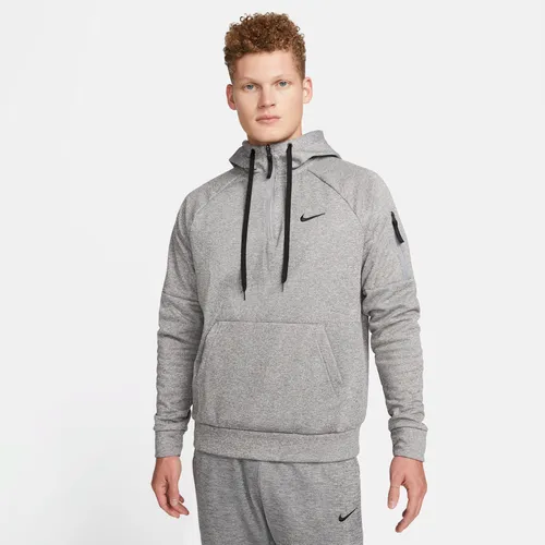 Nike Therma-FIT Men's 1/4-Zip Fitness Hoodie - Grey - Polyester