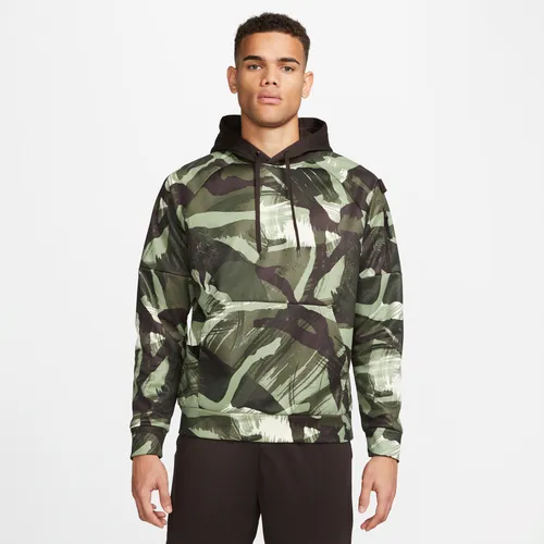 Nike Therma-FIT Men's All-over Camo Fitness Hoodie - Brown - Polyester