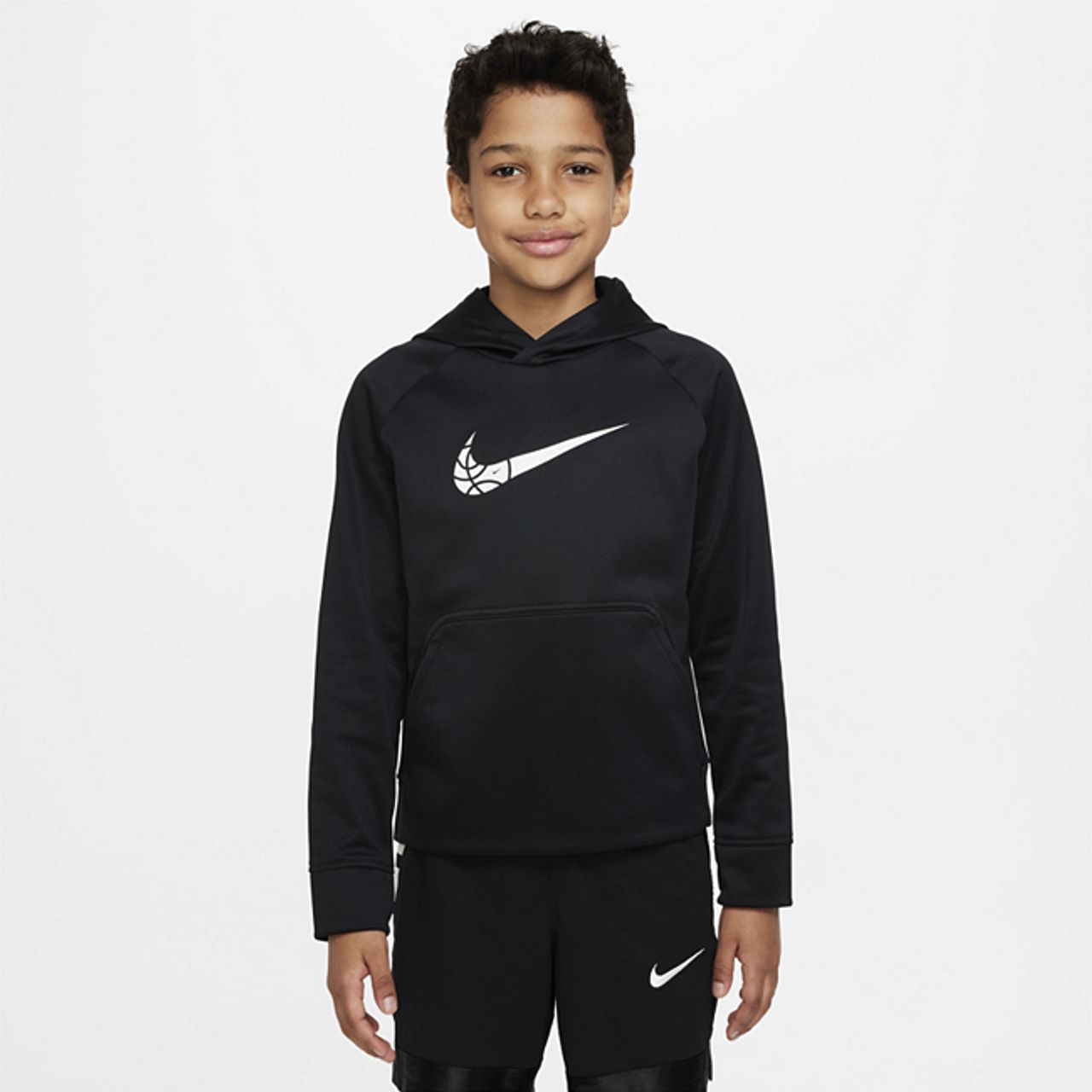 Nike Therma-FIT Older Kids' (Boys') Basketball Hoodie - Black DQ9066 ...