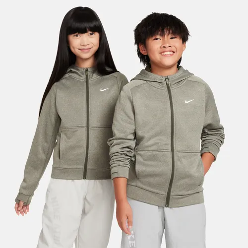 Nike Therma-FIT Older Kids' Full-Zip Hoodie - Green - Polyester