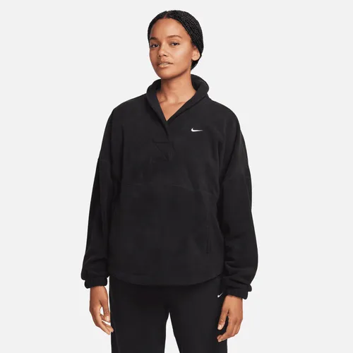 Nike Therma-FIT One Women's Oversized Long-Sleeve Fleece Top - Black - Polyester