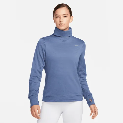 Nike Therma-FIT Swift Women's Turtleneck Running Top - Blue - Polyester