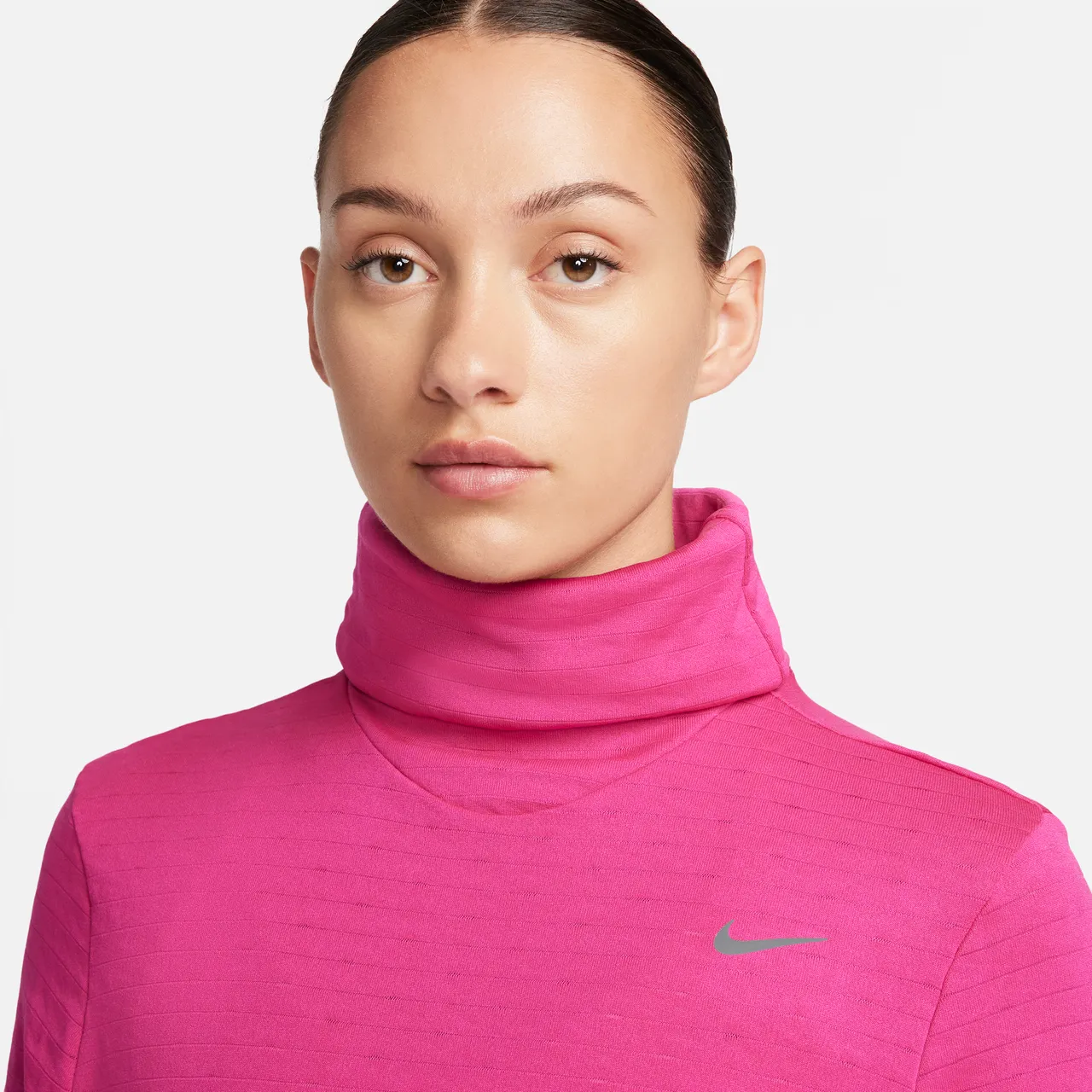 Nike Therma-FIT Swift Women's Turtleneck Running Top - Pink - Polyester