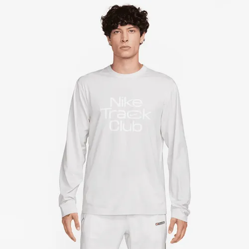 Nike Track Club Men's Dri-FIT Hyverse Long-Sleeve Running Top - Grey - Polyester