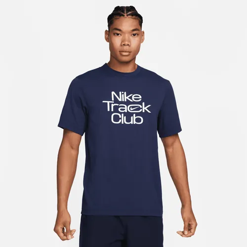 Nike Track Club Men's Dri-FIT Short-Sleeve Running Top - Blue - Polyester
