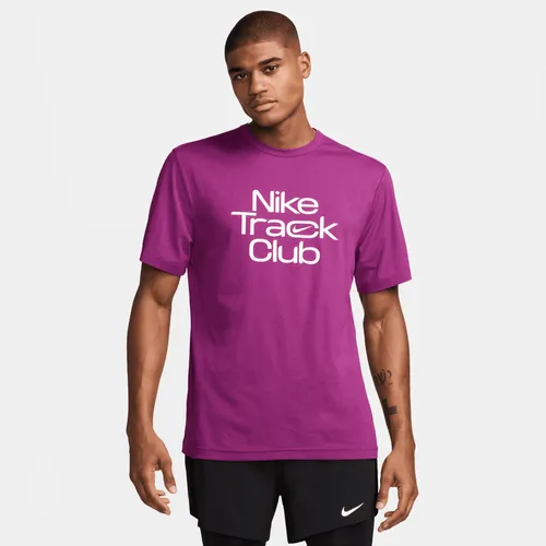 Nike Track Club Men's Dri-FIT Short-Sleeve Running Top - Purple - Polyester