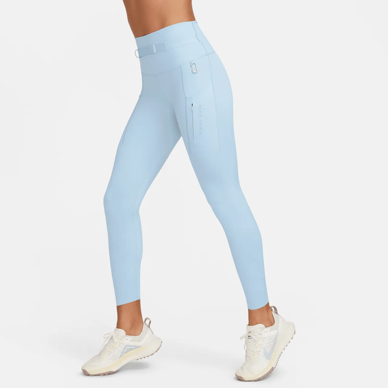 Nike Trail Go Women's Firm-Support High-Waisted 7/8 Leggings with Pockets - Blue - Nylon