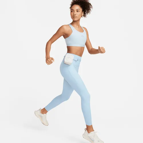 Nike Trail Go Women's Firm-Support High-Waisted 7/8 Leggings with Pockets - Blue - Nylon