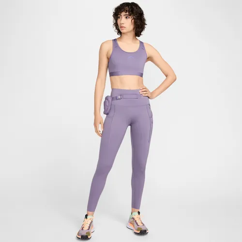 Nike Trail Go Women's Firm-Support High-Waisted 7/8 Leggings with Pockets - Purple - Nylon