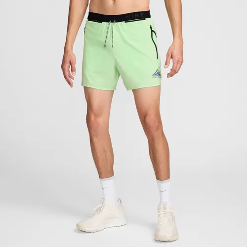 Nike Trail Second Sunrise Men's Dri-FIT 13cm (approx.) Brief-Lined Running Shorts - Green - Polyester