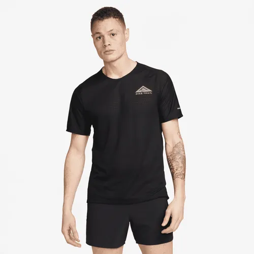 Nike Trail Solar Chase Men's Dri-FIT Short-Sleeve Running Top - Black - Polyester