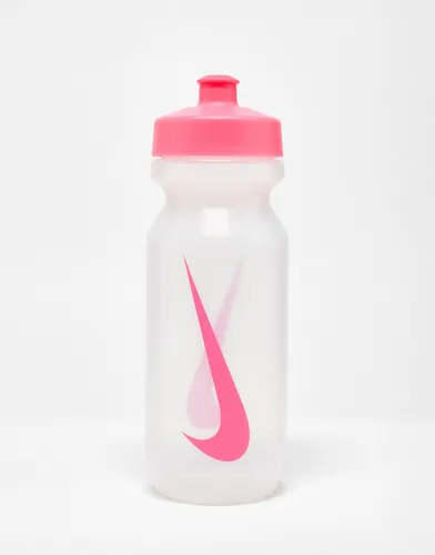 Nike Training Big Mouth 2.0 625ml water bottle in clear with pink swoosh-White
