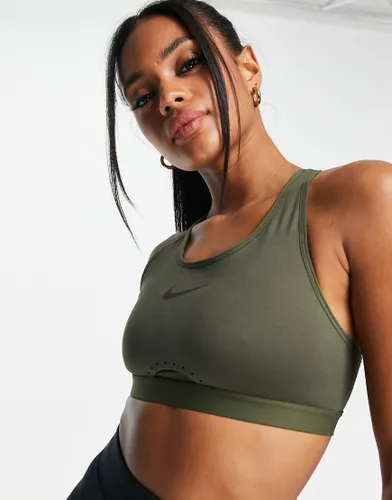 Nike Training Dri-FIT high support sports bra in khaki-Green