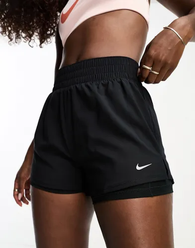 Nike Training One Dri-Fit high rise 3 inch 2in1 shorts in black