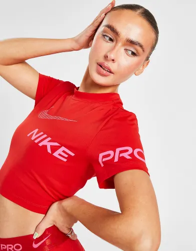 Nike Training Pro Graphic Crop Top - University Red - Womens