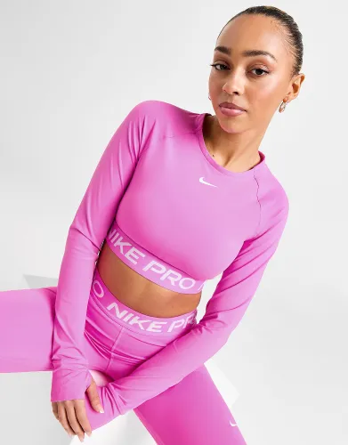 Nike Training Pro Long Sleeve Crop Top - Playful Pink - Womens