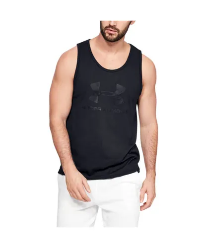 Nike Under Armour Mens Sportstyle Logo Wicking Fitness Tank Top in Black Jersey