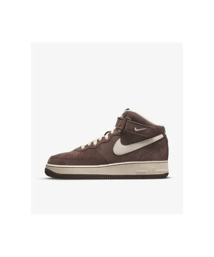 Nike Unisex Air Force 1 Mid Trainers Chocolate/Cream - Brown Suede