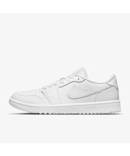 Nike Unisex Air Jordan 1 Low Golf Shoes White Leather