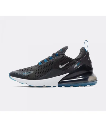 Nike Unisex Air Max 270 Trainers Anthracite/Metallic Silver/Industrial Blue - Black Textile