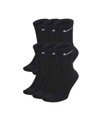 Nike Unisex Everyday Cushion Crew Training Socks (6 Pairs) in Black Cotton