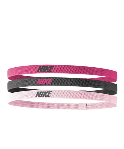 Nike Unisex Mixed Width Headband (Pack of 3) (Pink/Grey) - One
